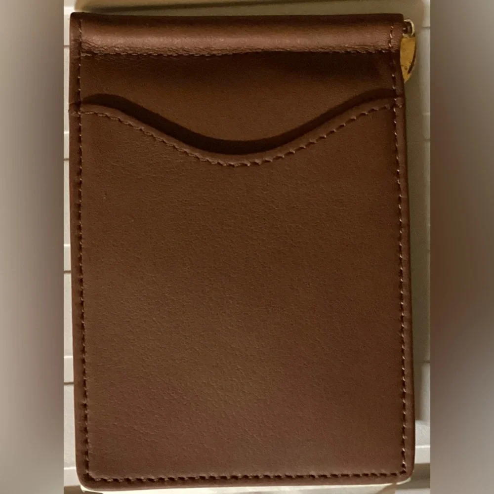 MEN'S GENUINE LEATHER SPRING NIB MONEY CLIP Front Pocket Wallets